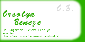 orsolya bencze business card